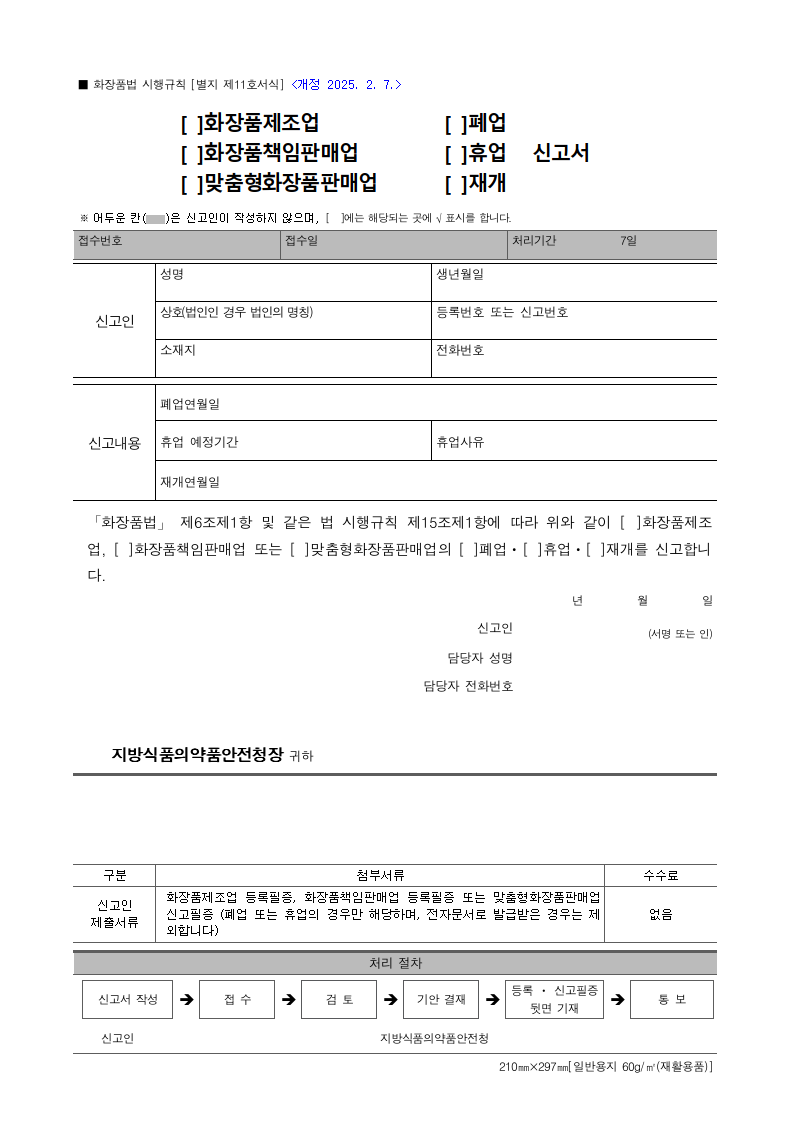 화장품책임판매업